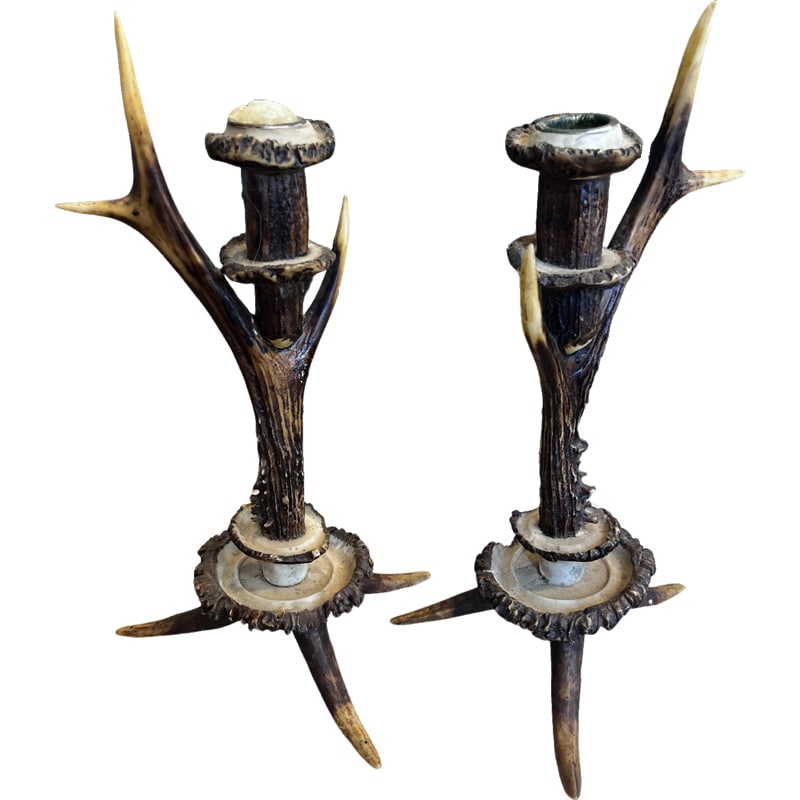 Vintage Pair of Antler Candlesticks (1 of 7)