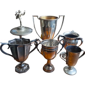 antique/vintage Lot of Trophies / Nickel Silver