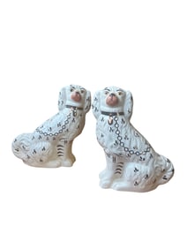 Pair Of Staffordshire Spaniel Dogs