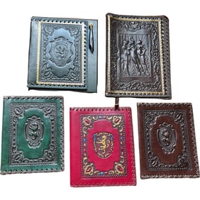 Lot of Italian Leather Book Covers / Pen Holder Desk Pad