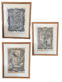 Lot of Three Johann Jakob Scheuchzer Biblical and Scientific Engravings