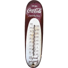Vintage Coca Cola Thermometer / Tin Thermometer