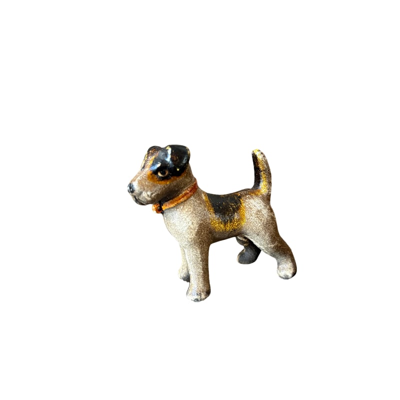 Vintage Hubley ? Cast Iron Wired Terrier / Wire Haired Terrier Dog Miniature (1 of 4)
