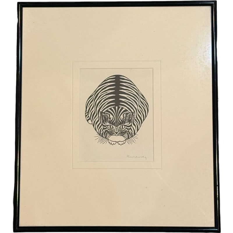 Jacques Hnizdovsky Original Signed Woodcut Cat (1 of 6)