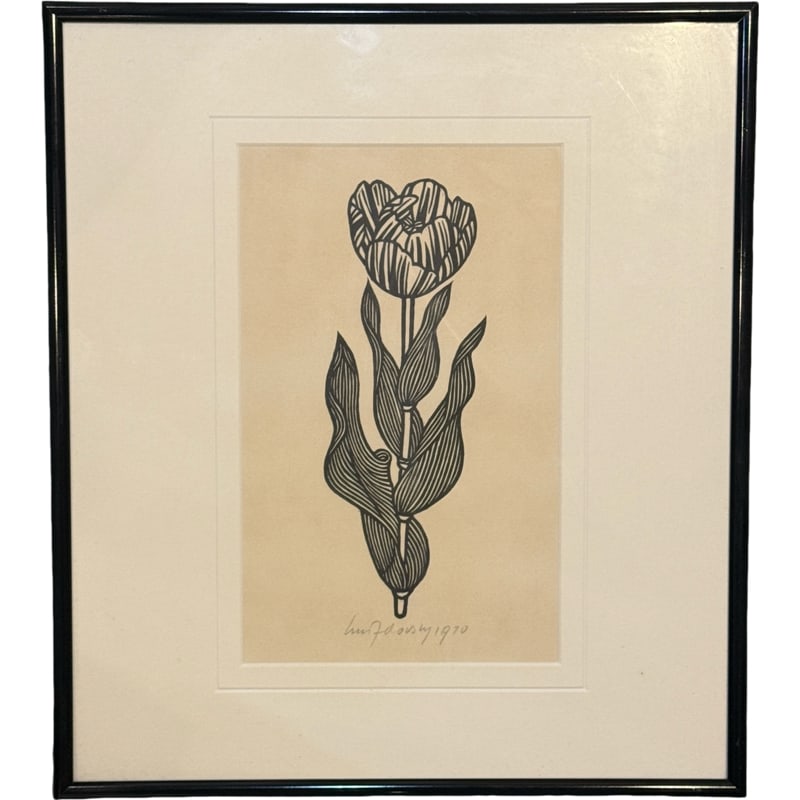 Jacques Hnizdovsky Tulip Woodcut 1970 (1 of 5)