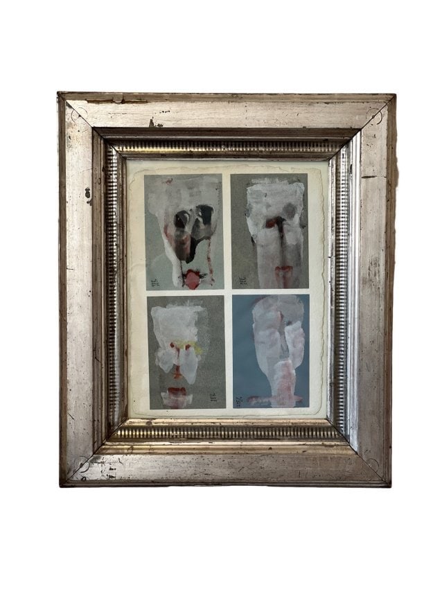 Martin Sumers 4 Mixed Media Paintings On Colored Paper (1 of 8)