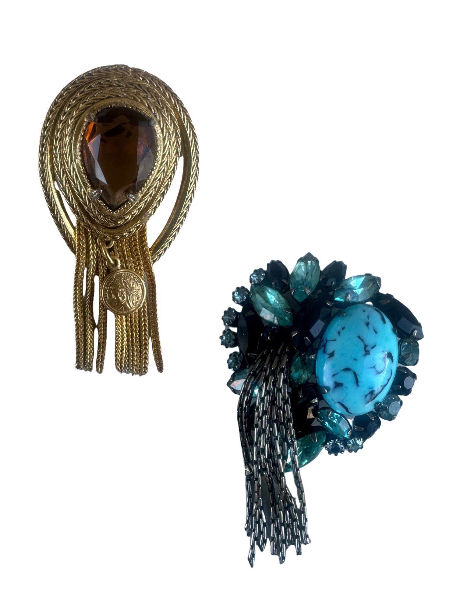 Lot of two vintage brooches, pendants, pins / Lorenzo (1 of 6)