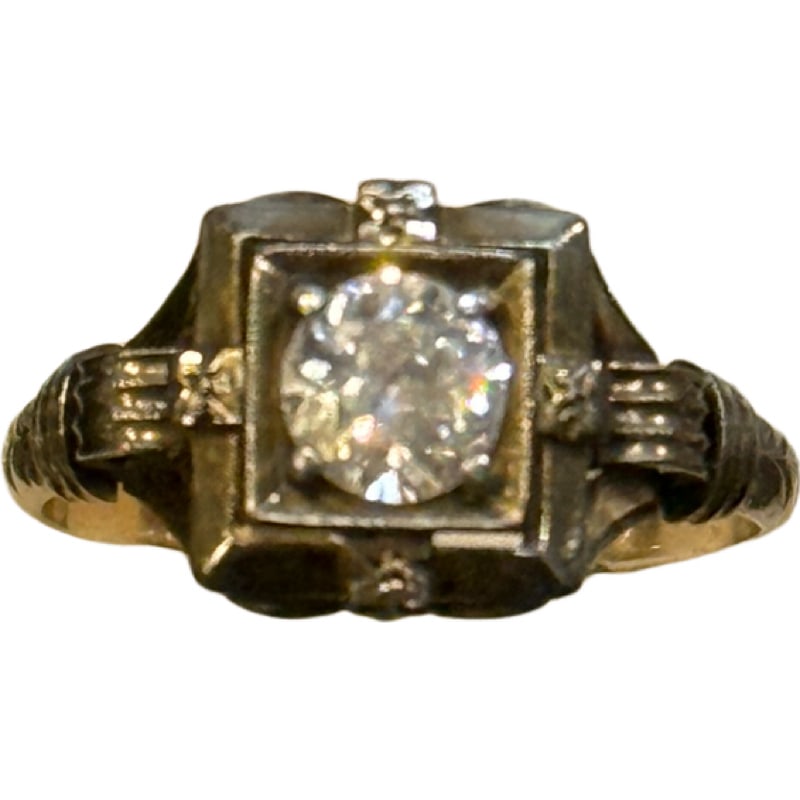 1920-1930 Diamond Ring, ? K Gold (1 of 5)