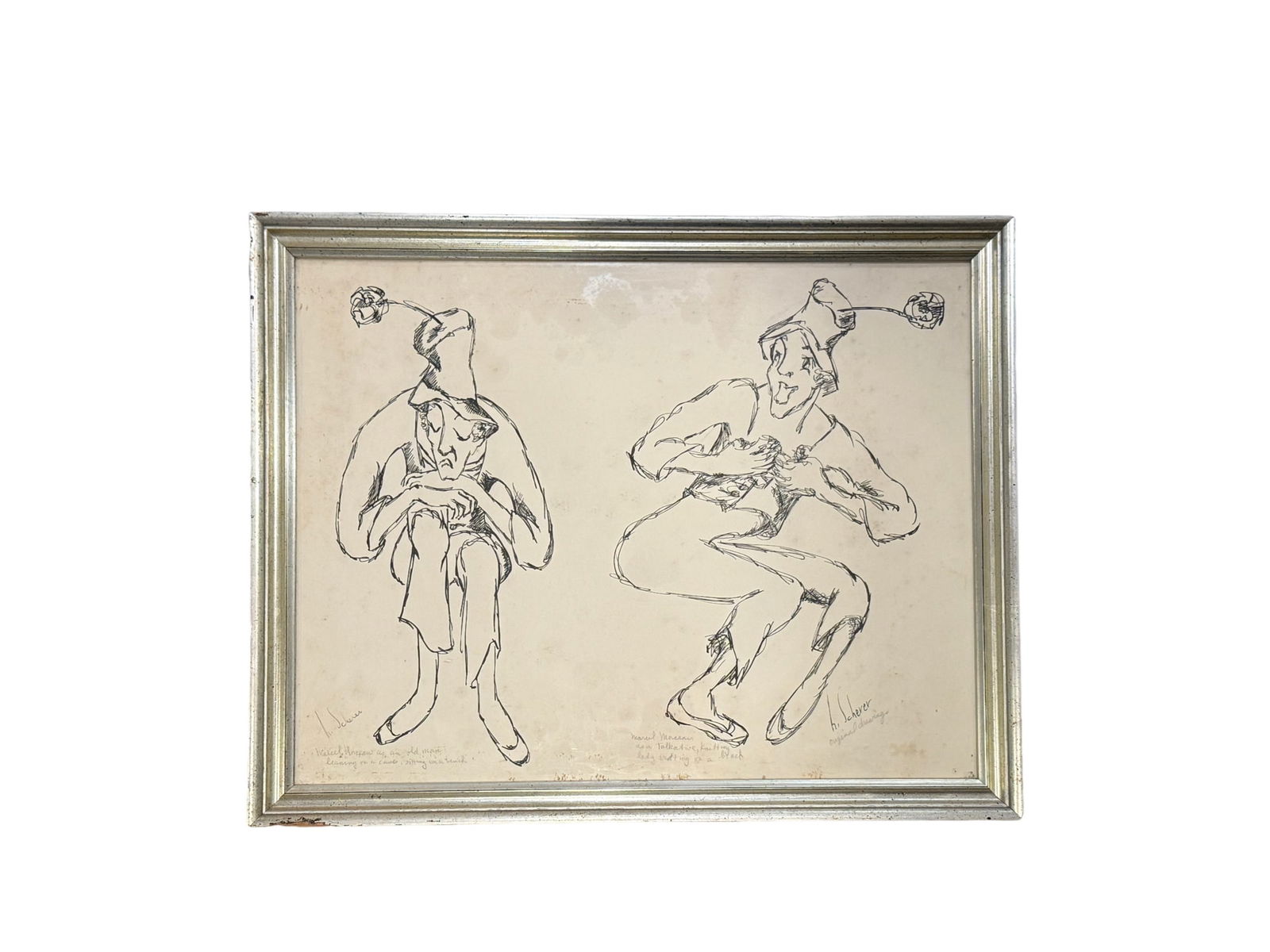 Hermann Scherer Ink on Paper Original Drawing: Hermann Scherer Ink on Paper Original Drawing Measures With Frame: 15.75"H x 19 5/8"W Hermann Scherer (8 February 1893– 13 May 1927) was an accomplished German-speaking Swiss Expressionist painter a