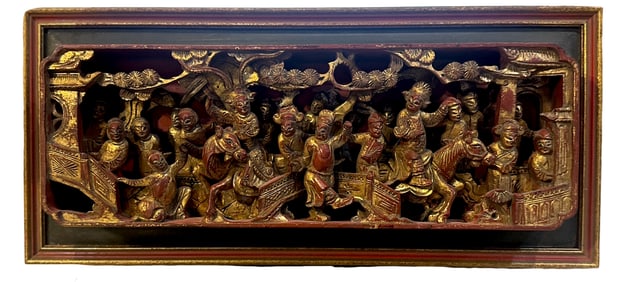 Antique Chinese Carved Panel