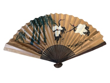 Huge Wall Fan Asian Hand Painted Fan