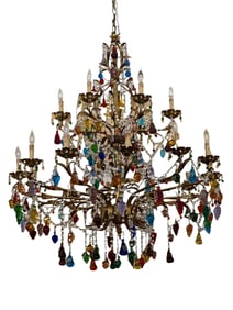 Massive Vintage Murano Blown Glass Fruit Chandelier