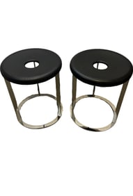 B&B Italia Ebony Wood + Steel Stool by Antonio Citterio for B&B Italia