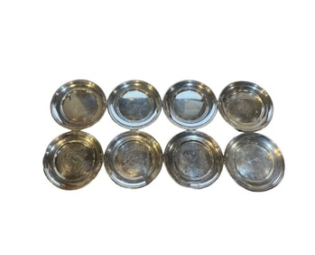Set of 8 Sterling Silver Reed and Barton Small Plates