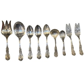 9 Pieces Reed and Barton Sterling Silver Serving Utensils - Francis Pattern