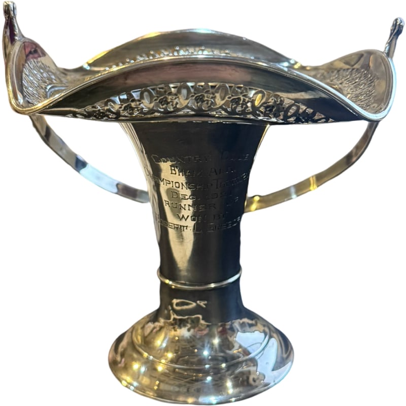 Webster Company Sterling Silver Basket/Trophy Pierced 1921: Webster Company Sterling Silver Basket Pierced from The Charleston Living Estate of Lynn Letson Measurements: 5.25"H x 5.75"L Weight: 135 grams **IN HOUSE SHIPPING offered on this lot