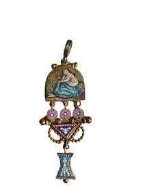 Antique Italian Micro Mosaic Pendant