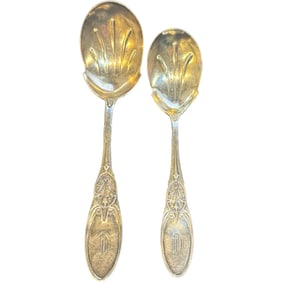 Adair and Bowen ? Sterling Silver Pair of  Serving Spoons