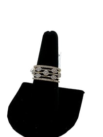 10K Yellow Gold With Diamonds 5 Row Ring