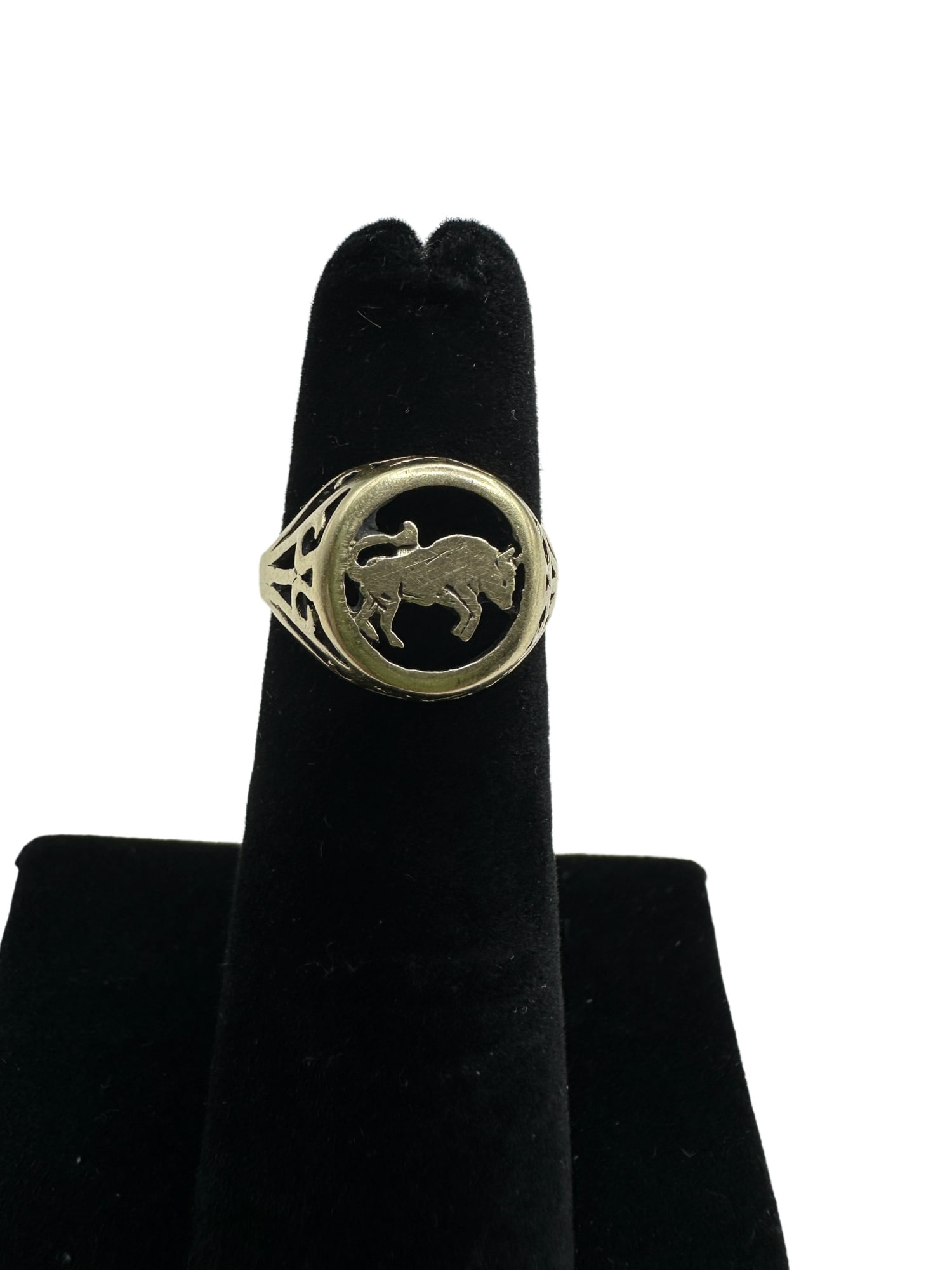 taurus bull ring 10k signet ring (1 of 6)
