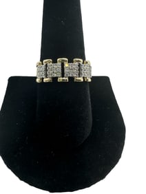 Park Avenue Collection 14K Gold Link Band Ring With Diamonds