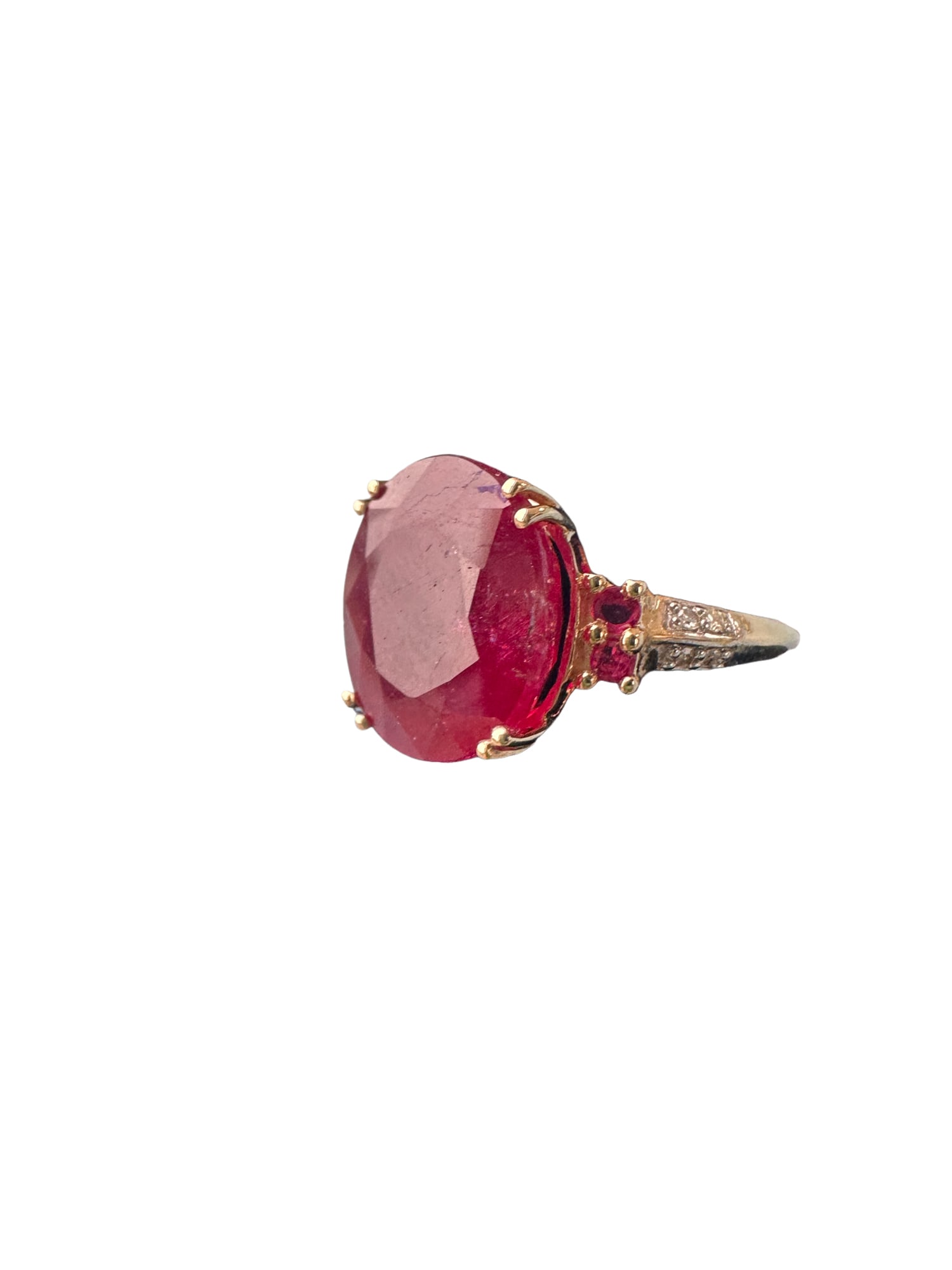 14K Yellow Gold Mahaleo Ruby Ring with Diamond Accents (1 of 6)