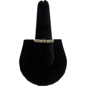 14K Yellow Gold Park Avenue Collection Band Ring Round and Baguette Diamonds