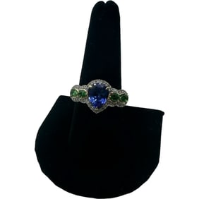 14K Yellow Gold Park Avenue Collection with Tanzanite, Tsavorite Garnet and White Diamonds