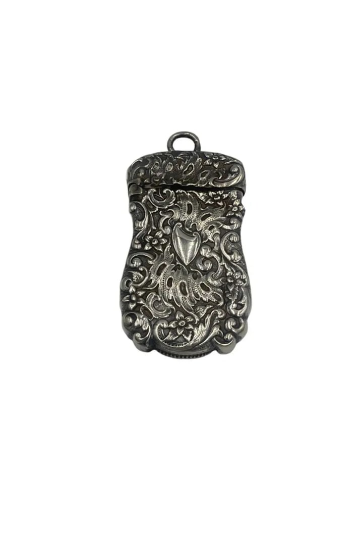 Victorian Sterling Carved Match Safe (1 of 6)
