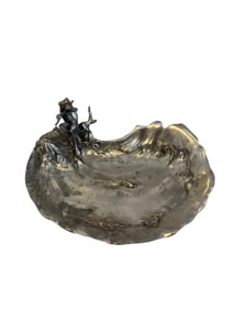 Pewter Art Nouveau Achille Gamba Frog Dish/ashtray