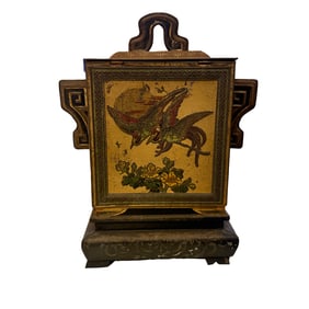 1920 Huntley and Palmers Chinoserie Jar Tea Biscuit Tin on Stand