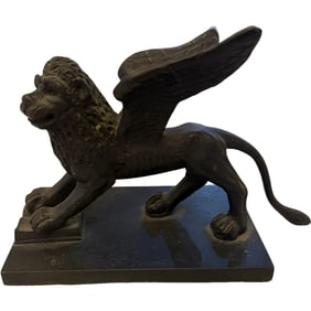 Bronze Antique Venice Winged Lion Figurine
