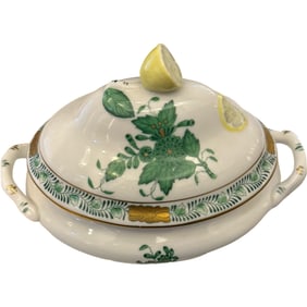 Herend Hungary Hand Painted Porcelain Tureen / Sugar Bowl