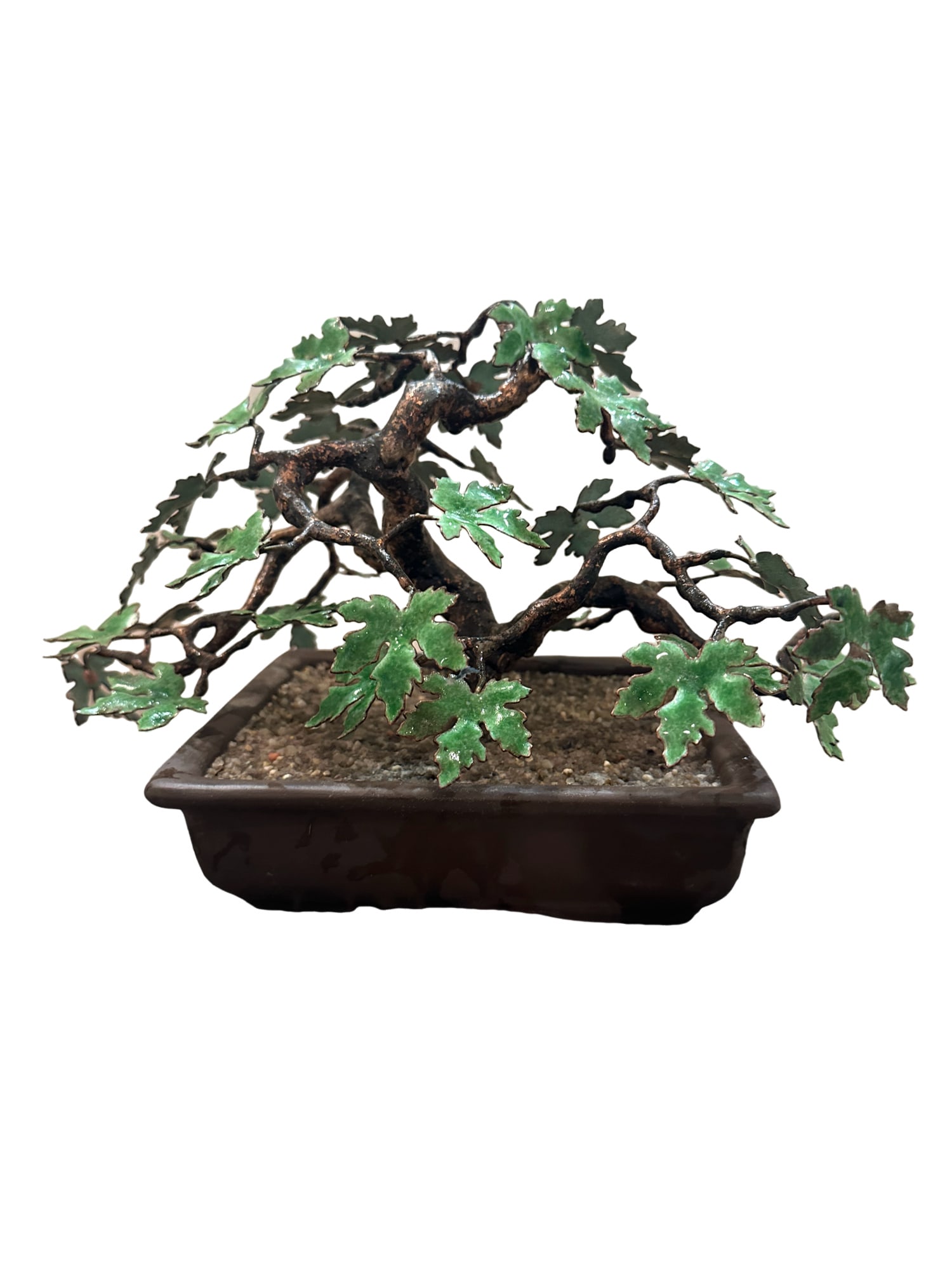 VINTAGE JAPANESE ENAMEL BONSAI TREE (1 of 4)