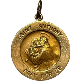 14K Gold Saint Anthony Charm Pendant