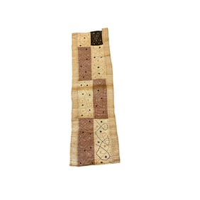 African Kuba Cloth Natural Woven Raffia Table Runner