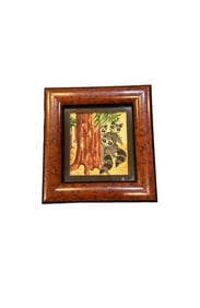 miniature Raccoon Watercolor Painting / Signed