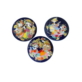 Set of Three Rosenthal Germany Bjorn Wiinblad Decorative Plates
