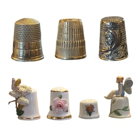 Set of 7 Antique and Vintage Thimbles