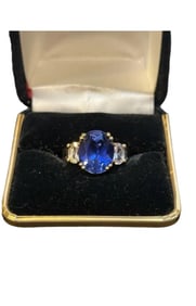 10K Yellow Gold Ring With Blue Stone