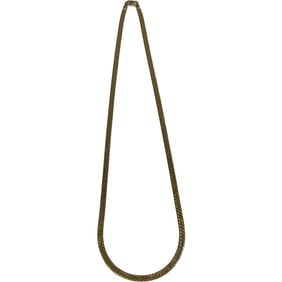 14K Yellow Gold Beveled Edge Serpentine Necklace