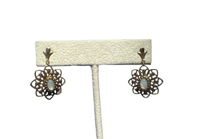 Vintage Art Nouveau Faux Opal Earrings