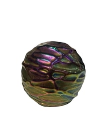 Signed by Glass Eye Studio Iridescent Art Glass Round Paperweight 1989