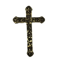 Antique French Metal Wall Cross Old Testament Relief Scenes