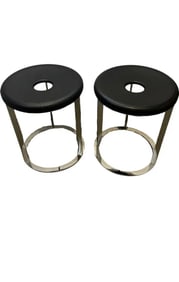 B&B Italia Ebony Wood + Steel Stool by Antonio Citterio for B&B Italia