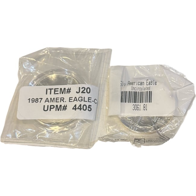 Two 1987 Silver American Eagle Coins (1 of 3)