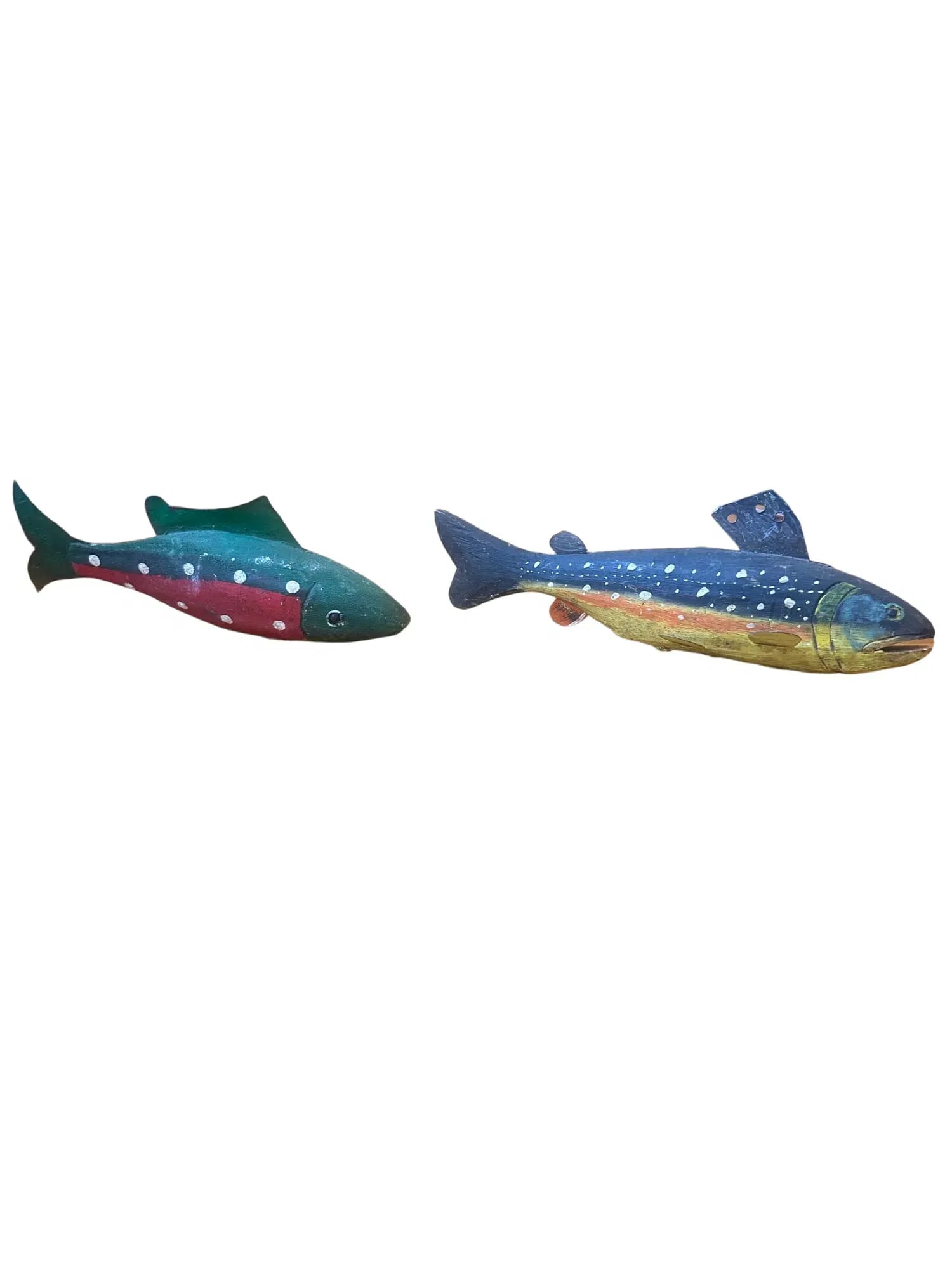 Vintage Fish Decoys Hand Painted Wood with Metal Fins (1 of 11)