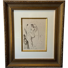 Original Woodcut Salvador Dali ' The Archangel Gabriel ' - COA included