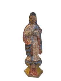 SANTOS CARVED WOOD RELIGIOUS FIGURE