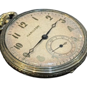 14K Gold Filled Antique Hamilton Pocket Watch